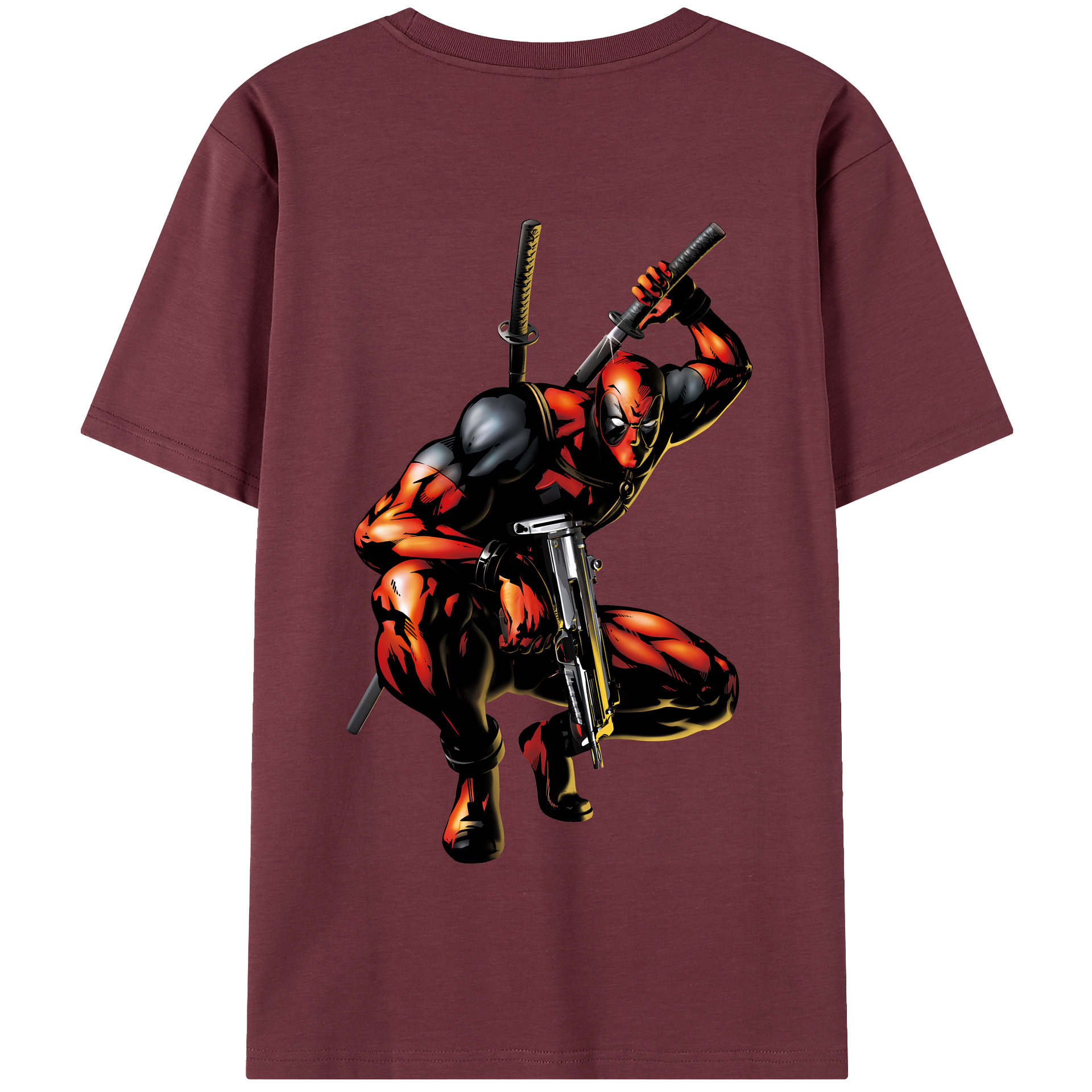 （画像用） Deadpool デッドプール 綿100％半袖Tシャツ（背面プリント）